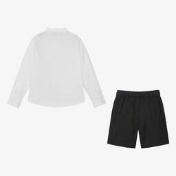 Emporio Armani-Boys White & Navy Blue Shorts Set | Childrensalon Outlet