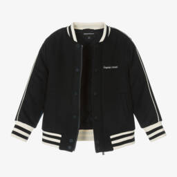 إEmporio Armani-جاكيت فارسيتي صوف لون كحلي للأولاد | Childrensalon Outlet