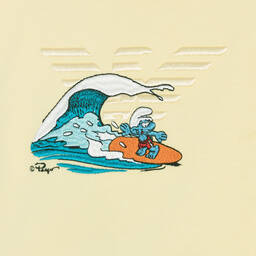 إEmporio Armani-سويتشيرت أطفال ولادي قطن عضوي لون أصفر باستيل | Childrensalon Outlet