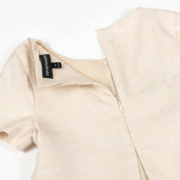 Emporio Armani-Бежевая жаккардовая платье с орлом для девочек | Childrensalon Outlet