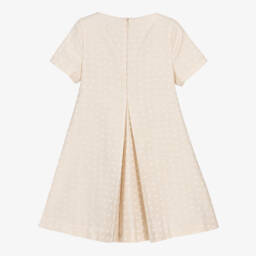 Emporio Armani-Бежевая жаккардовая платье с орлом для девочек | Childrensalon Outlet
