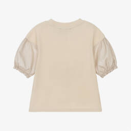 Emporio Armani-Бежевая вафельная блузка для девочек | Childrensalon Outlet