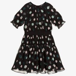 Emporio Armani-Girls Black Chiffon Dress | Childrensalon Outlet
