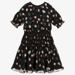 Emporio Armani-Girls Black Chiffon Dress | Childrensalon Outlet