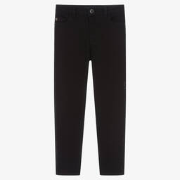 Emporio Armani-Girls Black Diamanté Skinny Denim Jeans | Childrensalon Outlet