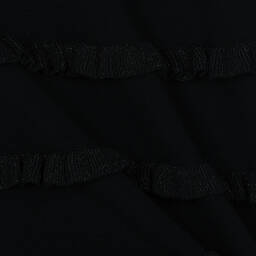 Emporio Armani-فستان مزيج فيسكوزمحبوك  لون أسود مزين بكشكش | Childrensalon Outlet