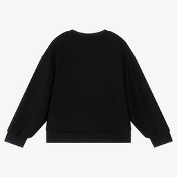 Emporio Armani-Girls Black Logo Sweatshirt | Childrensalon Outlet