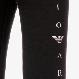 Emporio Armani-Girls Black Modal Leggings | Childrensalon Outlet