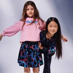 إEmporio Armani-تنورة فيسكوز قطيفة لون أسود | Childrensalon Outlet