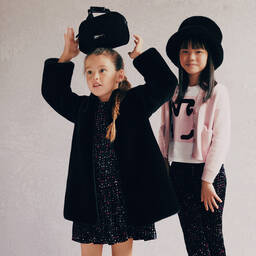 Emporio Armani-Girls Black Velvet Dress | Childrensalon Outlet