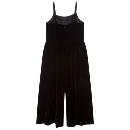 إEmporio Armani-جمبسوت مزيج حرير مخمل لون أسود للبنات | Childrensalon Outlet