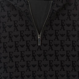 Emporio Armani-Girls Blue Cotton Hooded Top | Childrensalon Outlet