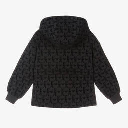 Emporio Armani-Girls Blue Cotton Hooded Top | Childrensalon Outlet