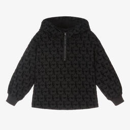 Emporio Armani-Girls Blue Cotton Hooded Top | Childrensalon Outlet