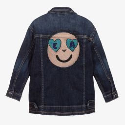 Emporio Armani-Girls Blue Logo Denim Jacket | Childrensalon Outlet