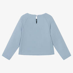 Emporio Armani-Girls Blue & Pink Cotton Sweatshirt | Childrensalon Outlet