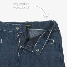 Emporio Armani-جينز بأرجل واسعة قطن دنيم لون أزرق للبنات | Childrensalon Outlet