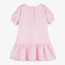Emporio Armani-Girls Blush Cotton Eagle Emblem Dress | Childrensalon Outlet