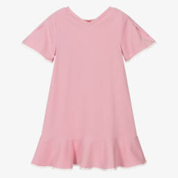Emporio Armani-Girls Blush Jersey Lace Accent Dress | Childrensalon Outlet