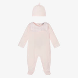 Emporio Armani-Girls Cotton Pink Sleepsuit Set | Childrensalon Outlet