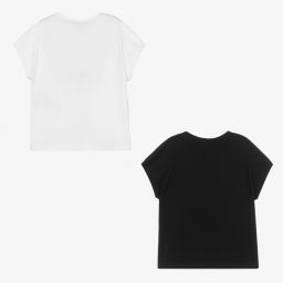 Emporio Armani-Girls Cotton T-Shirts (2 Pack) | Childrensalon Outlet