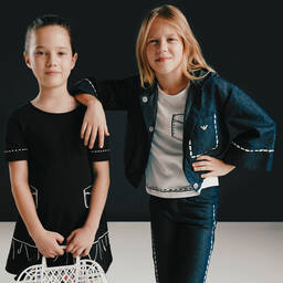 Emporio Armani-Girls Cotton T-Shirts (2 Pack) | Childrensalon Outlet