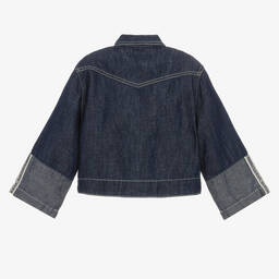 Emporio Armani-Girls Dark Blue Chambray Jacket | Childrensalon Outlet