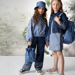 Emporio Armani-Girls Dark Blue Chambray Jacket | Childrensalon Outlet