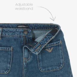 Emporio Armani-Girls Denim High-Rise Trousers | Childrensalon Outlet