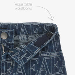 إEmporio Armani-جينز بأرجل واسعة دنيم لون أزرق للبنات | Childrensalon Outlet