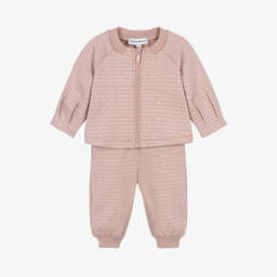 Emporio Armani-Girls Dusky Pink Logo Tracksuit | Childrensalon Outlet