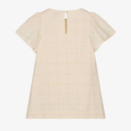 Emporio Armani-Girls Elegant Beige Embroidered Dress | Childrensalon Outlet