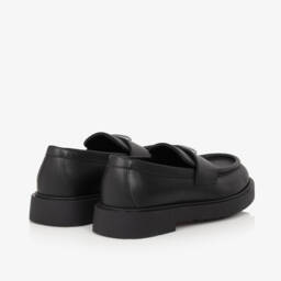 إمبوريو أرماني-حذاء لوفر جلد لون أسود للبنات | Childrensalon Outlet