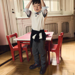 إمبوريو أرماني-حذاء لوفر جلد لون أسود للبنات | Childrensalon Outlet