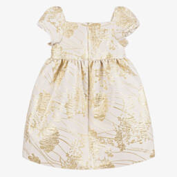 Emporio Armani-Girls Elegant Ivory & Gold Dress | Childrensalon Outlet