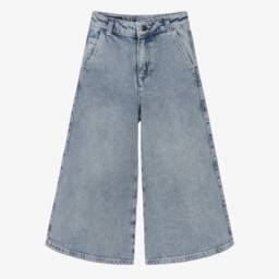 Emporio Armani-Girls Flared Blue Denim Trousers | Childrensalon Outlet