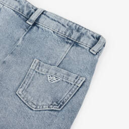 Emporio Armani-Girls Flared Blue Denim Trousers | Childrensalon Outlet