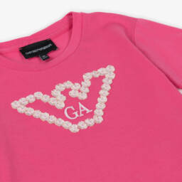 Emporio Armani-Girls Fuchsia Eagle Daisy Tee | Childrensalon Outlet