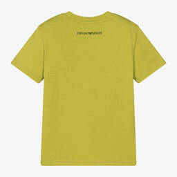 Emporio Armani-Girls Green Organic Cotton Eagle T-Shirt | Childrensalon Outlet