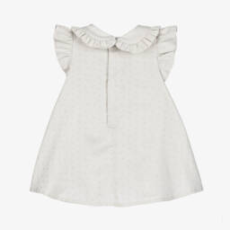 Emporio Armani-Girls Grey Cotton Logo Dress | Childrensalon Outlet