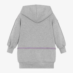 Emporio Armani-Girls Grey Hoodie Sweatshirt Dress | Childrensalon Outlet