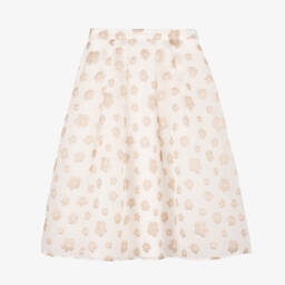 Emporio Armani-Girls Ivory Floral Crêpe Skirt | Childrensalon Outlet