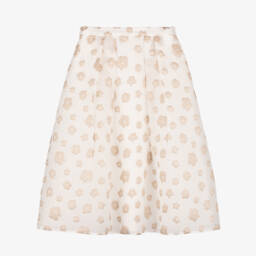 Emporio Armani-Girls Ivory Floral Crêpe Skirt | Childrensalon Outlet