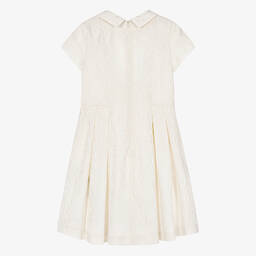 Emporio Armani-Girls Ivory Jacquard Monogram Dress | Childrensalon Outlet