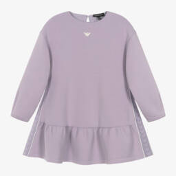Emporio Armani-Girls Lavender Cotton Jersey Dress | Childrensalon Outlet