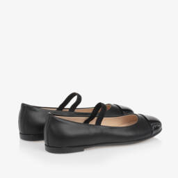 Emporio Armani-Girls Leather Ballet Flats | Childrensalon Outlet