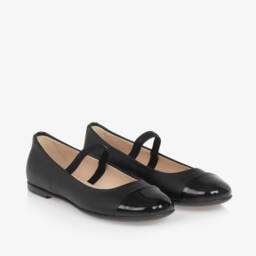 Emporio Armani-Girls Leather Ballet Flats | Childrensalon Outlet