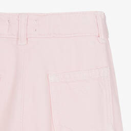 إEmporio Armani-بنطلون بأرجل واسعة قطن لون زهري فاتح للبنات | Childrensalon Outlet