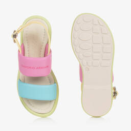 Emporio Armani-Girls Multicoloured Leather Sandals | Childrensalon Outlet