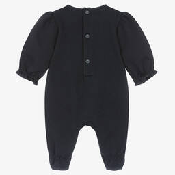 Emporio Armani-Girls Navy Blue Cotton Babygrow | Childrensalon Outlet